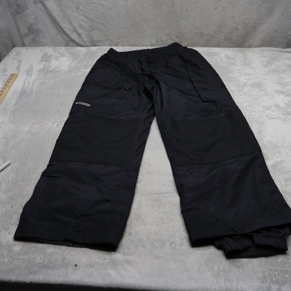 Columbia Snow Pants Mens Medium Black Reinforced Knee Winter Ski 26x30 READ